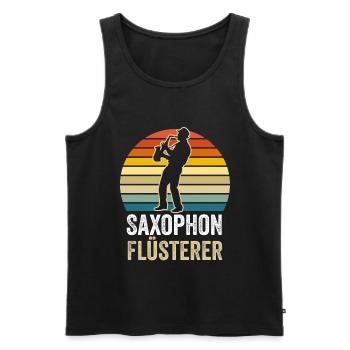 Saxophon Flüsterer - Männer Premium Bio Tank Top - Schwarz - Vorne - Michal (187cm)