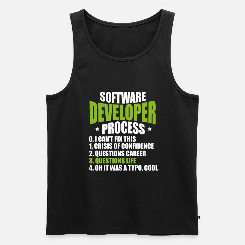 software developer - Men's Premium Organic Tank Top - black