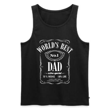 Meilleur papa n°1 au monde - Fête des pères - Débardeur bio Premium Homme - noir - Devant - Michal (187cm)