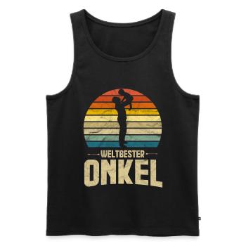Onkel weltbester Onkel Neffe Nichte - Männer Premium Bio Tank Top - Schwarz - Vorne - Michal (187cm)