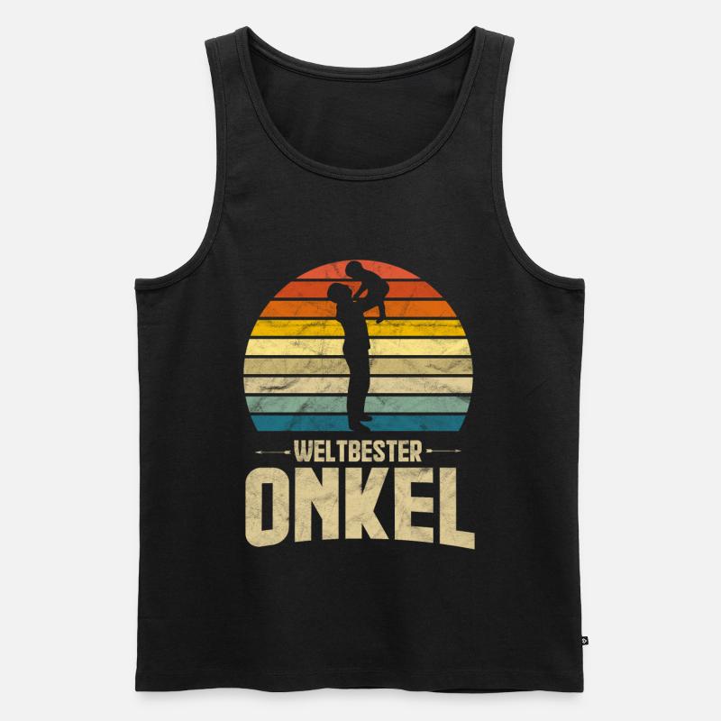 Onkel weltbester Onkel Neffe Nichte - Männer Premium Bio Tank Top - Schwarz