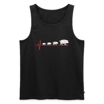 Cochon amour animal - Débardeur bio Premium Homme - noir - Devant - Michal (187cm)
