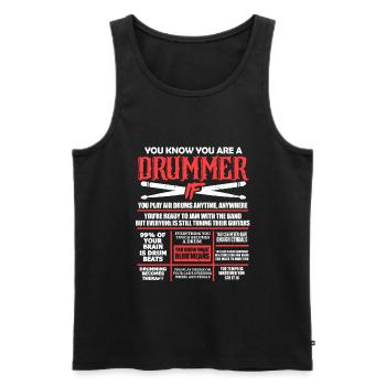 Drummer - Débardeur bio Premium Homme - noir - Devant - AI Model Male 178 light (178cm)