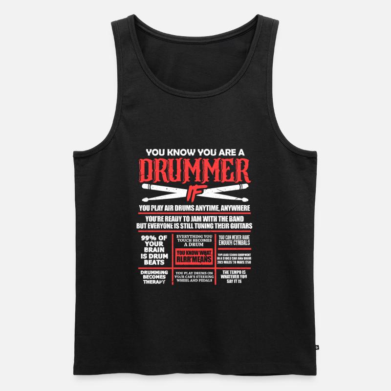 Drummer - Männer Premium Bio Tank Top - Schwarz