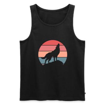 Wolf Wolfpack Wölfe Natur Retro Wildnis Geschenk - Männer Premium Bio Tank Top - Schwarz - Vorne - AI Model Male 178 light (178cm)
