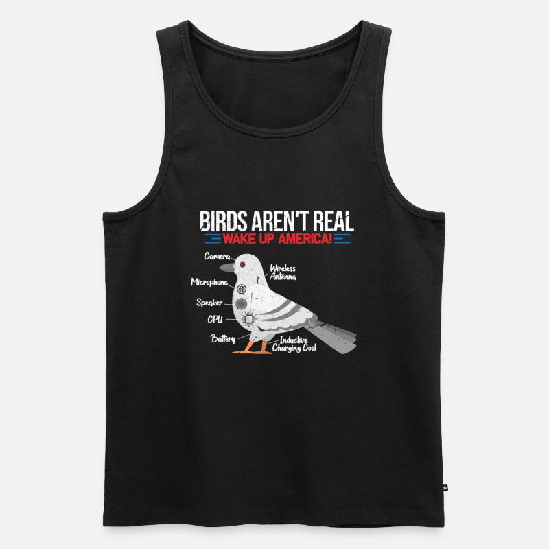 Birds Aren't Real - Männer Premium Bio Tank Top - Schwarz