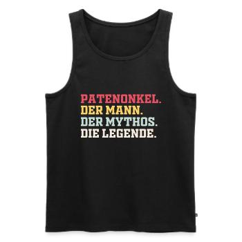Patenonkel Taufpate Taufe Geschenk - Männer Premium Bio Tank Top - Schwarz - Vorne - AI Model Male 178 light (178cm)