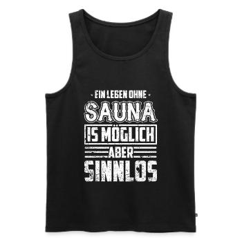 Saunagänger Geschenk - Männer Premium Bio Tank Top - Schwarz - Vorne - Michal (187cm)