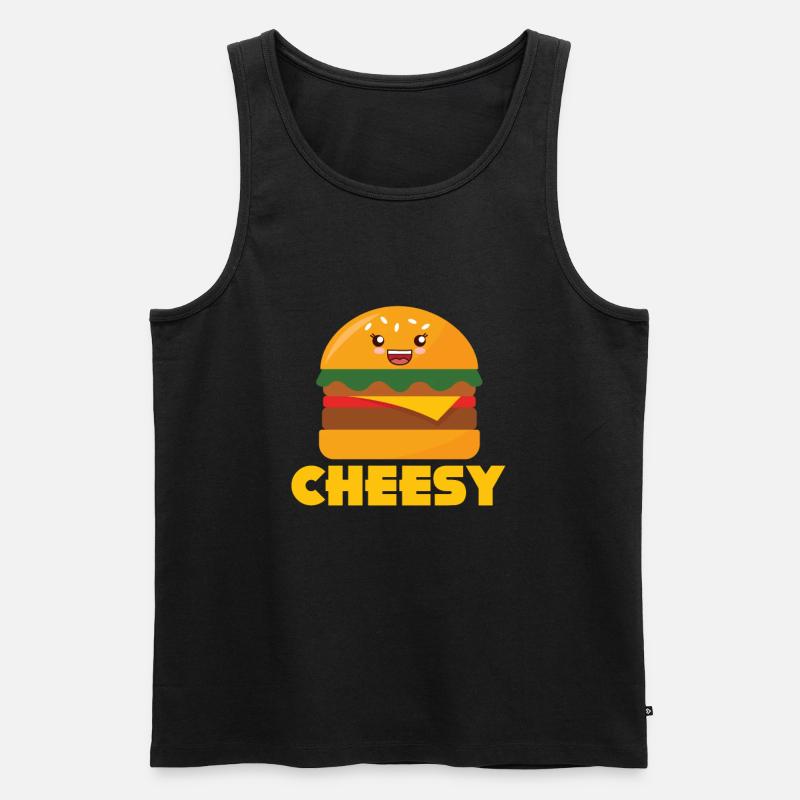 Cheeseburger - Männer Premium Bio Tank Top - Schwarz
