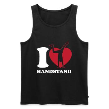 Handstand love - Männer Premium Bio Tank Top - Schwarz - Vorne - Michal (187cm)