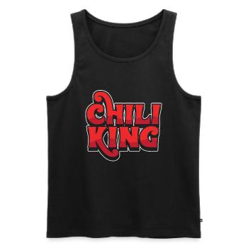 Chilli King cook gift - Men's Premium Organic Tank Top - black - Front - Michal (187cm)