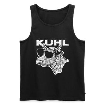 Kuhl die coole Kuh - Landwirt Geschenk - Männer Premium Bio Tank Top - Schwarz - Vorne - Michal (187cm)