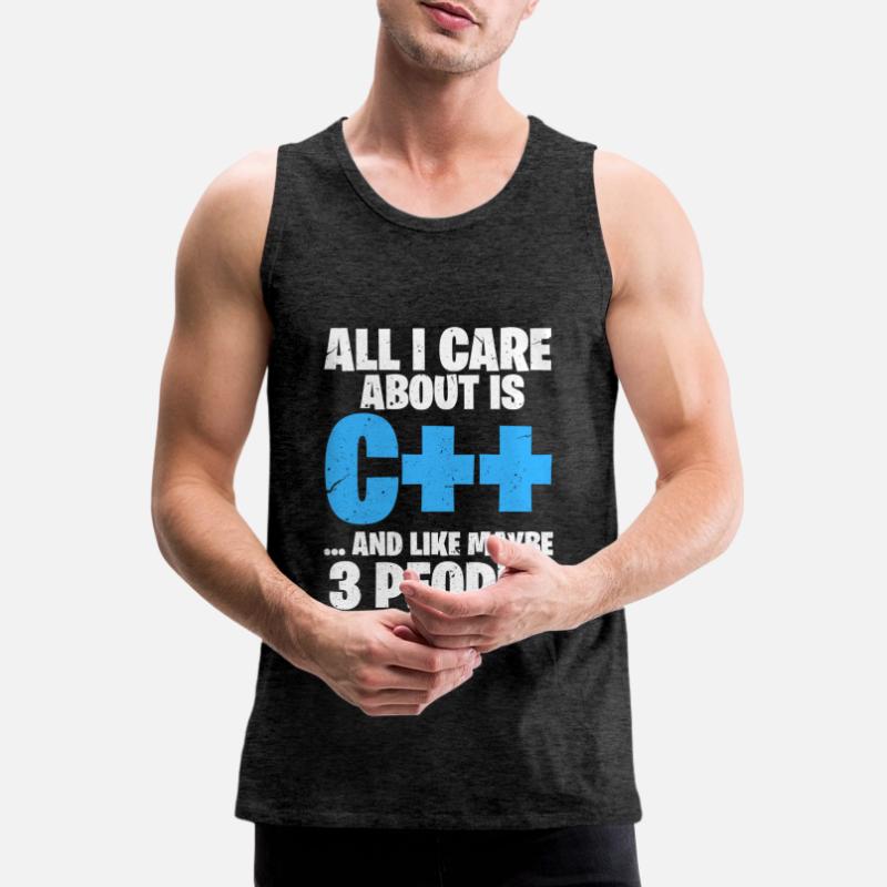 Programmer C ++ Code Coder Programming Men's Premium Organic Tank Top