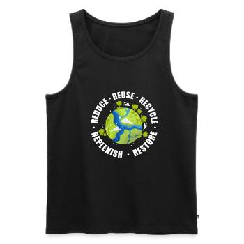 Klimawandel - Männer Premium Bio Tank Top - Schwarz - Vorne - Michal (187cm)