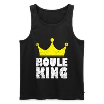 Boule King - Men's Premium Organic Tank Top - black - Front - Michal (187cm)
