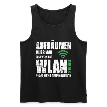 Computerfreak WLAN Spruch - Männer Premium Bio Tank Top - Schwarz - Vorne - AI Model Male 178 light (178cm)