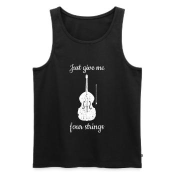 Kontrabass - Männer Premium Bio Tank Top - Schwarz - Vorne - Michal (187cm)