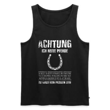Pferdesprüche - Männer Premium Bio Tank Top - Schwarz - Vorne - Michal (187cm)