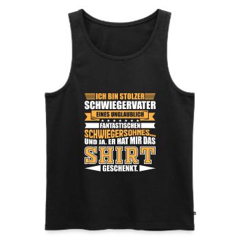Schwiegersohn & Schwiegervater - Männer Premium Bio Tank Top - Schwarz - Vorne - Michal (187cm)