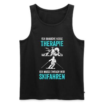 Skifahrer Skipisten Abfahrt Motiv - Männer Premium Bio Tank Top - Schwarz - Vorne - Michal (187cm)