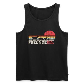 Vegan Veganer Tier Freund Retro Vintage Geschenk - Männer Premium Bio Tank Top - Schwarz - Vorne - Michal (187cm)