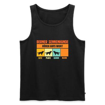 Berner Sennenhund - Männer Premium Bio Tank Top - Schwarz - Vorne - Michal (187cm)