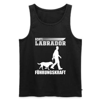 Echte Labrador Führungskraft Geschenk - Männer Premium Bio Tank Top - Schwarz - Vorne - Michal (187cm)