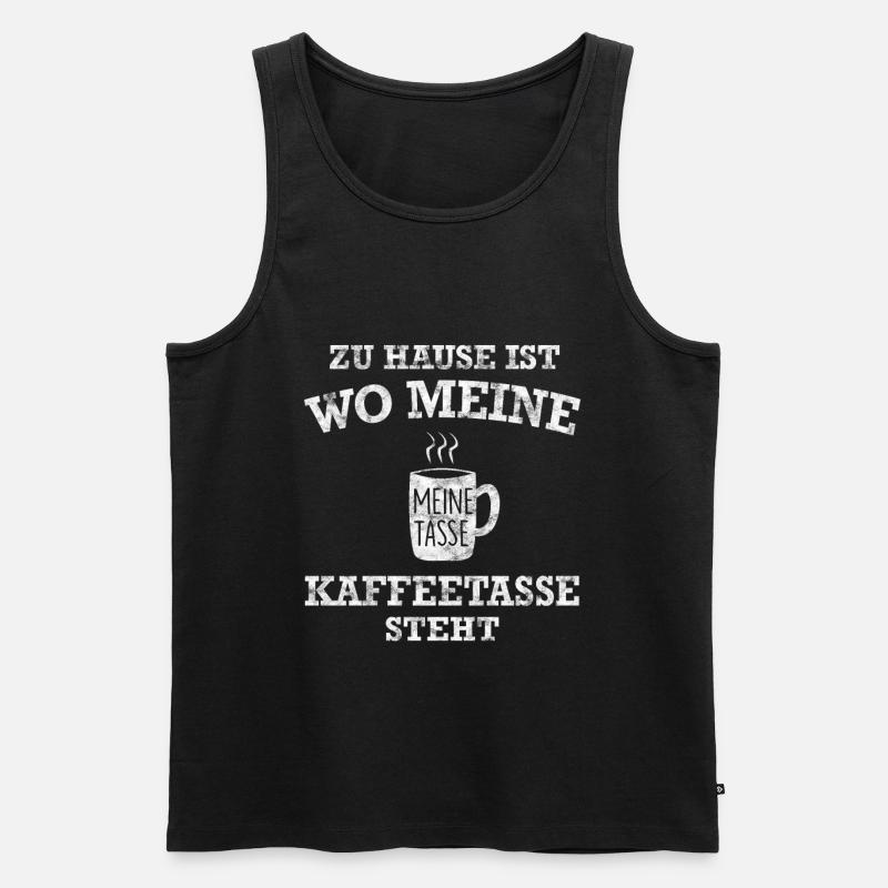 Kaffee Morgenmuffel - Männer Premium Bio Tank Top - Schwarz