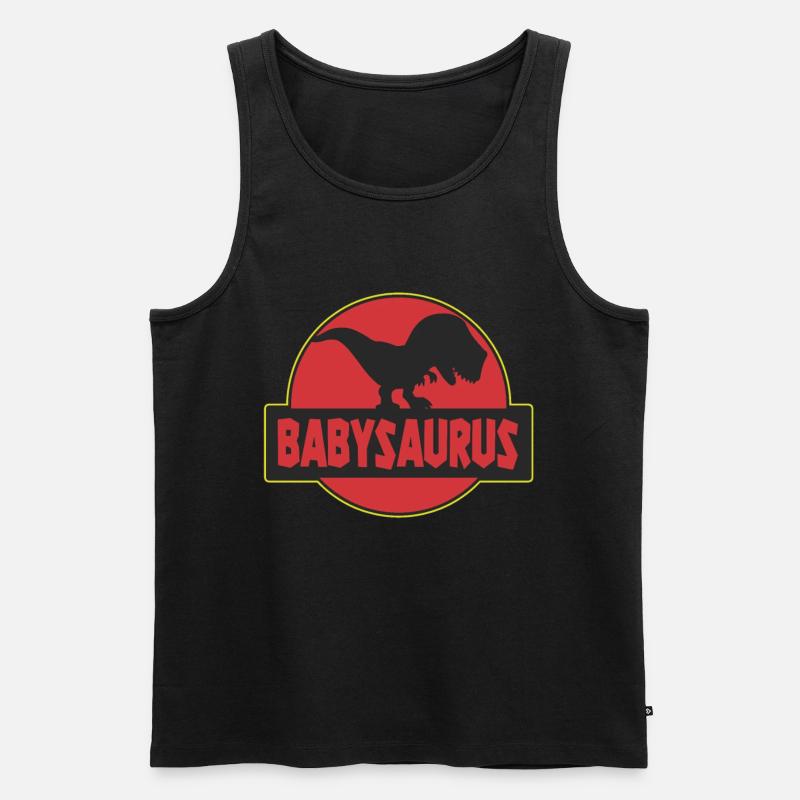 Babysaurus Dinosaurier Trex Dino - Männer Premium Bio Tank Top - Schwarz