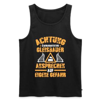 Gleisbauer lustiges Sprüche Geschenk - Männer Premium Bio Tank Top - Schwarz - Vorne - AI Model Male 178 light (178cm)