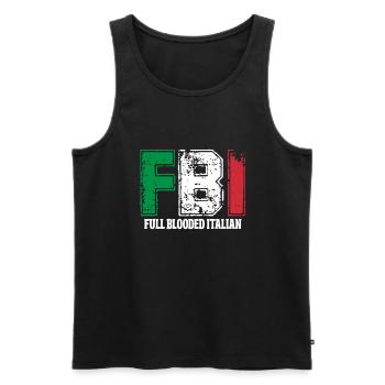 Italian - Men's Premium Organic Tank Top - black - Front - AI Model Male 178 light (178cm)