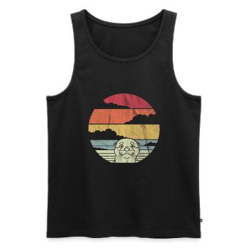 Otter otter water marten retro design - Men's Premium Organic Tank Top - black - Front - AI Model Male 178 light (178cm)