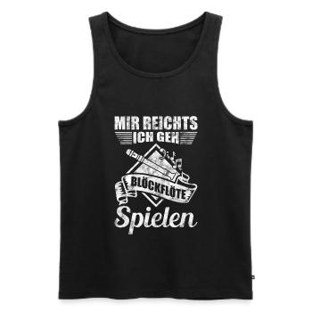 Blockflöte Leidenschaft - Männer Premium Bio Tank Top - Schwarz - Vorne - Michal (187cm)