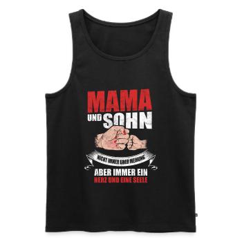 Mama Sohn Muttertag Geschenk - Männer Premium Bio Tank Top - Schwarz - Vorne - Michal (187cm)