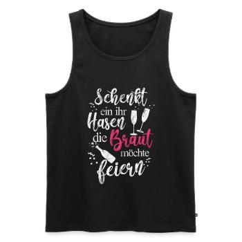 JGA Junggesellinnenabschied Mädelsabend Outfit - Männer Premium Bio Tank Top - Schwarz - Vorne - Michal (187cm)