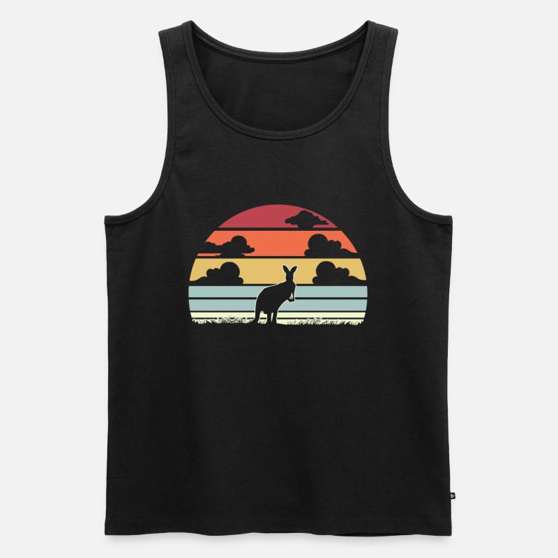 Känguru retro Geschenk - Männer Premium Bio Tank Top - Schwarz