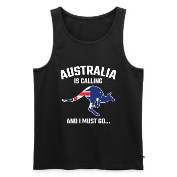 Australie kangourou cadeau - Débardeur bio Premium Homme - noir - Devant - Michal (187cm)
