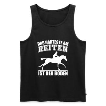 Das Härteste Am Reiten Ist Der Boden Reiter Spruch - Männer Premium Bio Tank Top - Schwarz - Vorne - Michal (187cm)