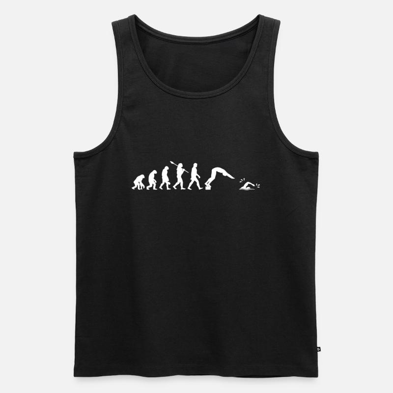 Schwimmer Evolution - Männer Premium Bio Tank Top - Schwarz