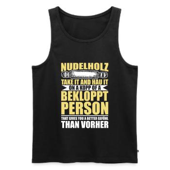 Denglisch lustige Sprüche Geschenkideen - Männer Premium Bio Tank Top - Schwarz - Vorne - Michal (187cm)