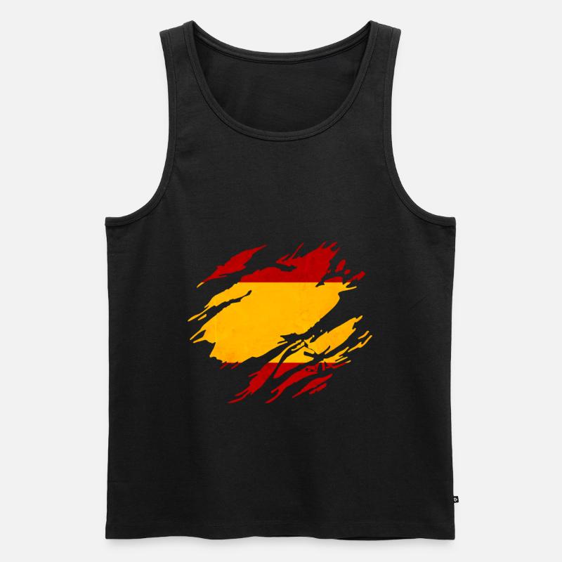 Spanien Flagge - Männer Premium Bio Tank Top - Schwarz