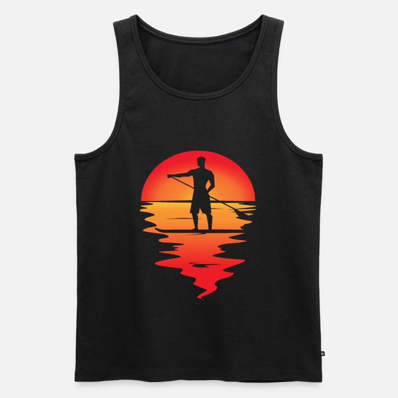 SUP Stand Up Paddle - Männer Premium Bio Tank Top - Schwarz