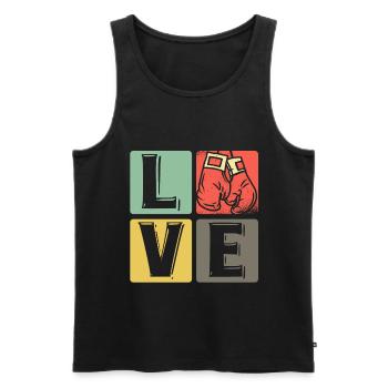 Boxing - Love - Men's Premium Organic Tank Top - black - Front - Michal (187cm)
