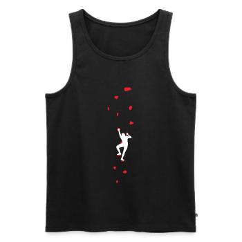 Mur d'escalade Boulder Climbing Centre d'escalade en salle Boulder - Débardeur bio Premium Homme - noir - Devant - AI Model Male 178 light (178cm)