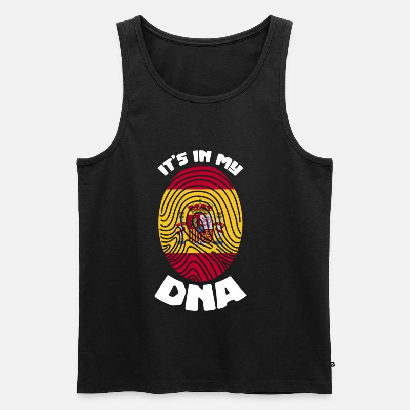 Spanien Flagge Spanier Spanierin DNA - Männer Premium Bio Tank Top - Schwarz