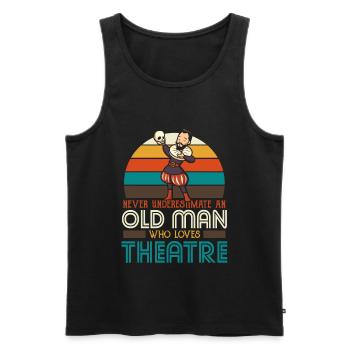 An old man who loves theatre - Männer Premium Bio Tank Top - Schwarz - Vorne - AI Model Male 178 light (178cm)
