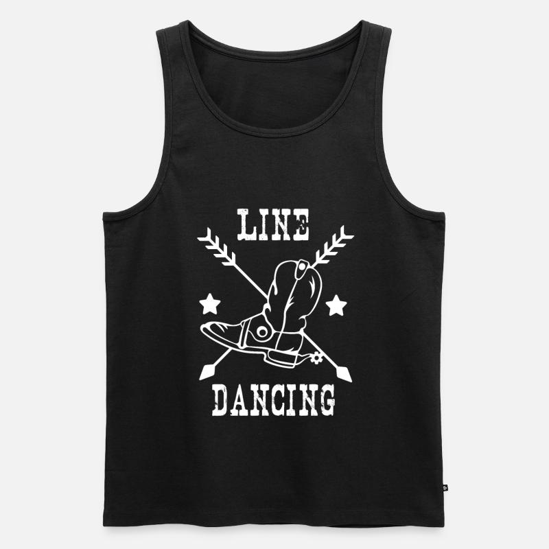 Line Dance - Männer Premium Bio Tank Top - Schwarz