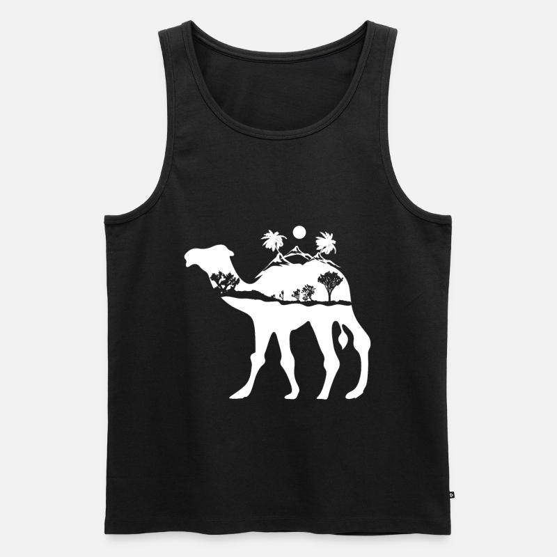 Kamel - Männer Premium Bio Tank Top - Schwarz