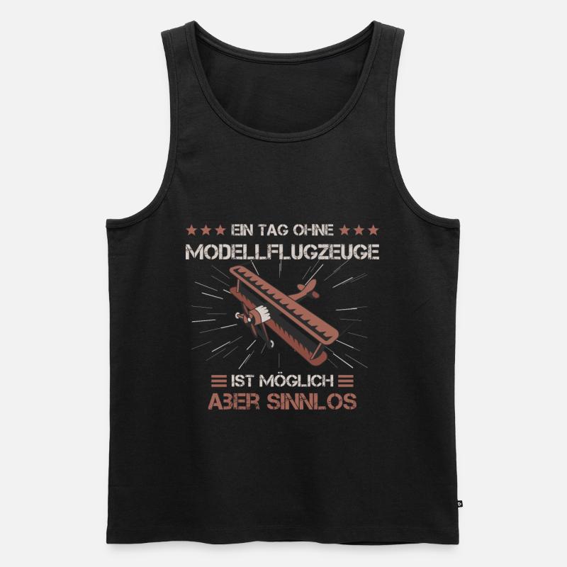 Modellfliegen Modellflugzeug Modellbauer Geschenk - Männer Premium Bio Tank Top - Schwarz