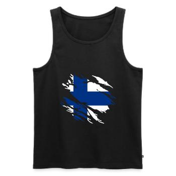 Drapeau de la Finlande - Débardeur bio Premium Homme - noir - Devant - Michal (187cm)
